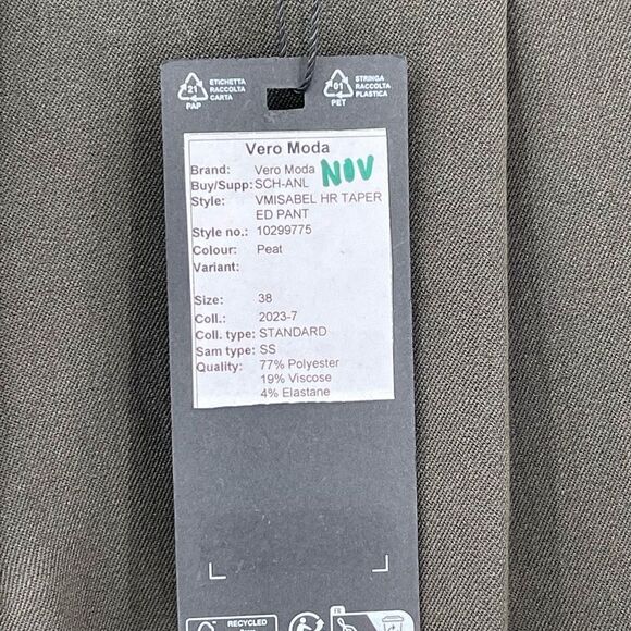 Vero Moda Isabel High Rise Tapered Pleated Pant Women 38/32 Dark Green NWT - Picture 8 of 8